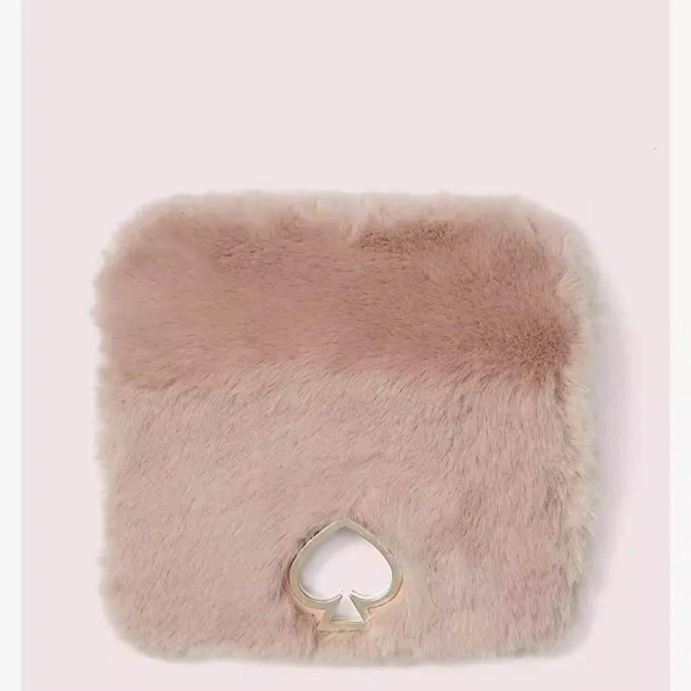 Flap only Kate Spade Make it Mine Pink Faux Fur Twistlock flap